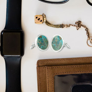 Gemelos Piedra mineral de crisocolal azul