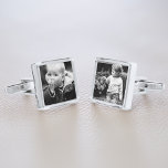 Gemelos Plateados Añadir su propia foto<br><div class="desc">Los copos de fotos de los personalizados son el regalo perfecto para el día del padre,  los bodas,  etc</div>