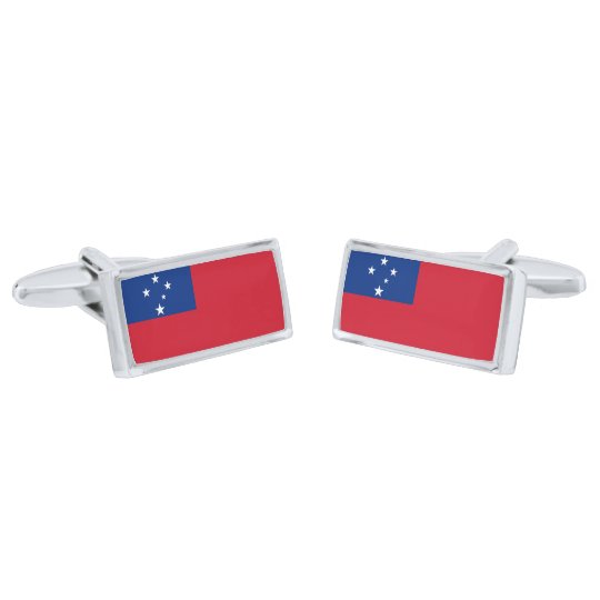 Gemelos Plateados Bandera de las mancuernas de Samoa