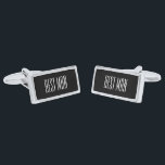 Gemelos Plateados El mejor hombre de los pedos<br><div class="desc">Los copos del mejor hombre se muestran en color de ónice plateado y negro con texto en blanco. Personalizar este elemento y elige entre más colores y estilos o compra tal cual.</div>