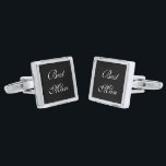 Gemelos Plateados El mejor hombre de los pedos<br><div class="desc">Los copos del mejor hombre se muestran en color de ónice plateado y negro con texto en blanco. Personalizar este elemento y elige entre más colores y estilos o compra tal cual.</div>