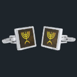 Gemelos Plateados Menorah Flame<br><div class="desc">Una representación digital dorada y marrón de la menorah judía de siete ramificaciones (hebreo: מְ נ וֹ רָ ‎). La menorah de siete ramas, utilizada en el santuario portátil establecido por Moisés en el desierto y más tarde en el Templo en Jerusalén, ha sido un símbolo del judaísmo desde la...</div>