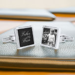 Gemelos Plateados Padre de la foto del Personalizado de la novia<br><div class="desc">El padre de la personalizado de la Novia se arrodilla.</div>
