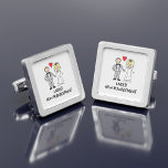 Gemelos Plateados Personalizado boda - Bajo Nueva Gestión<br><div class="desc">Un lindo personalizado de una pareja recién casada con el título de "bajo una nueva administración". ¿Es la novia o el novio el que lleva los pantalones en el matrimonio? Ideal para un regalo de boda.</div>