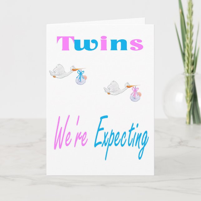 Gemelos que esperamos tarjeta de Invitación (Anverso)