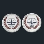 Gemelos Regalos de abogados personalizados<br><div class="desc">Enlaces personalizados de enganche plateado para Abogados/Graduados de la Facultad de Derecho,  ÉL o SU Personalizar para editar para cambiar la fuente,  color/tamaño,  si así lo desea.</div>