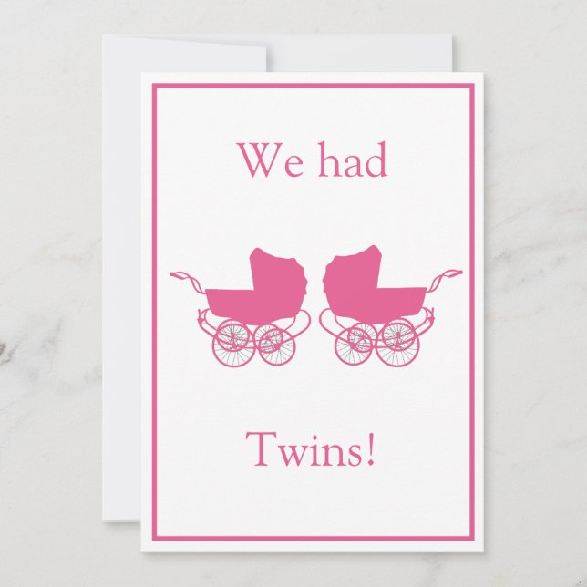 Gemelos retro anuncio bebé rosado (Anverso)