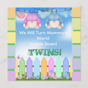 ¡GEMELOS UNISEX de las invitaciones de BABY