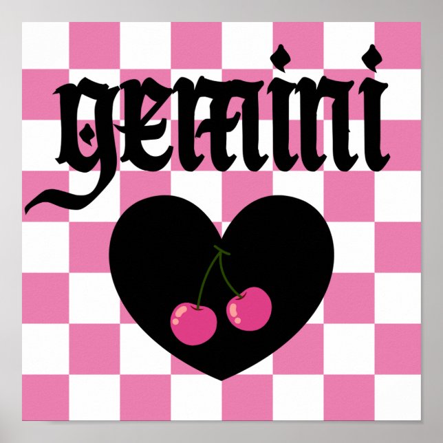 Gemini Arte Gótico Estético de Cerezo a Bordo (Frente)