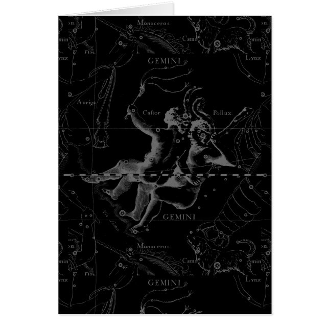 Gemini Constellation Map Engraving by Hevelius (Frente)