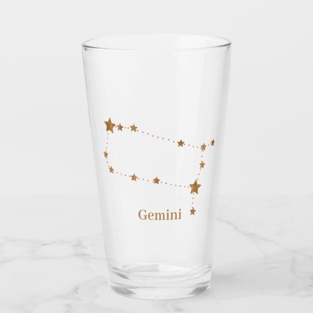 Gemini de oro de Rótulo Zodiaco moderno | Aire de  (Anverso)