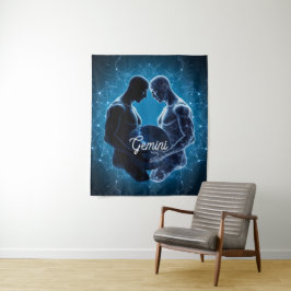 Gemini Gemelos Celestiales Tapiz de Pared