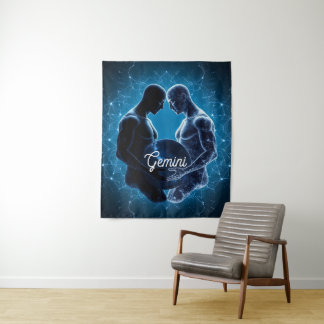 Gemini Gemelos Celestiales Tapiz de Pared
