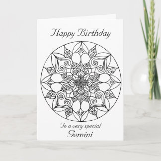 Gemini Mandala: Coloca tu propia tarjeta de cumple