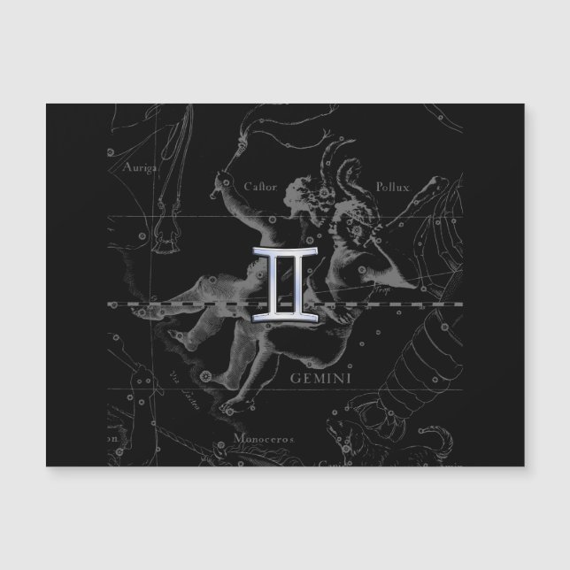 Gemini signo zodiacal como cromo en Hevelius (Anverso)