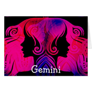 Gemini Twins Horoscope Zodiac Blank Card