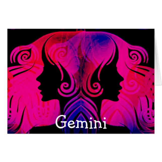 Gemini Twins Horoscope Zodiac Blank Card (Anverso (Horizontal))