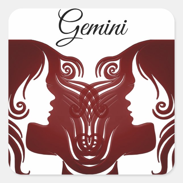 Gemini Twins Zodiac Horoscope Pegatinas de Rótulo (Anverso)