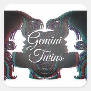 Gemini Twins Zodiac Horoscope Pegatinas de Rótulo