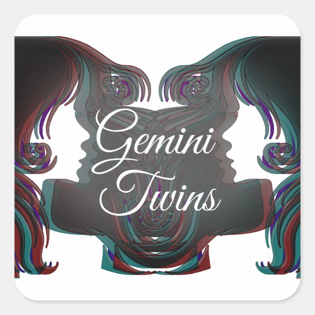 Gemini Twins Zodiac Horoscope Pegatinas de Rótulo (Anverso)