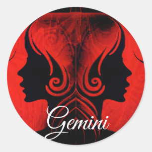 Gemini Twins Zodiac Horoscope Pegatinas de Rótulo