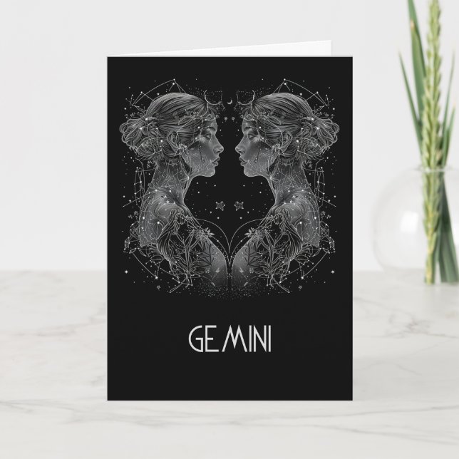 Gemini Zodiac Constellation Blank Tarjeta plegada (Anverso)