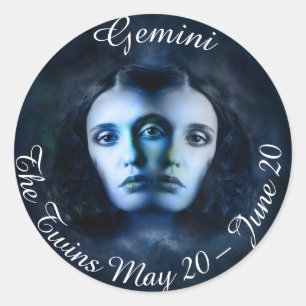 Gemini Zodiac Horoscope Pegatina de gemelos místic