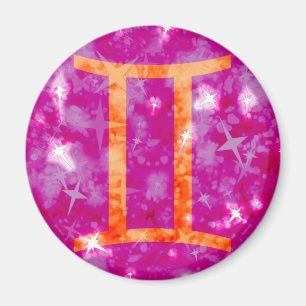 Géminis purpurina e imán brillante de las