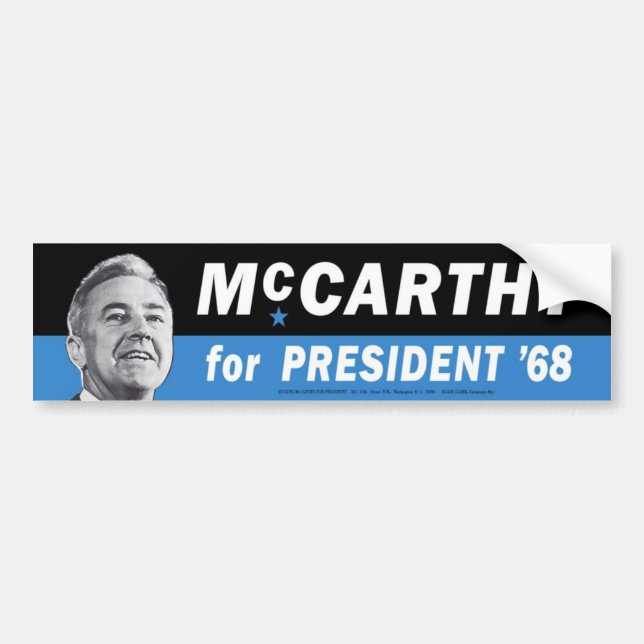 Gen 1968 McCarthy para el presidente pegatina para (Frente)