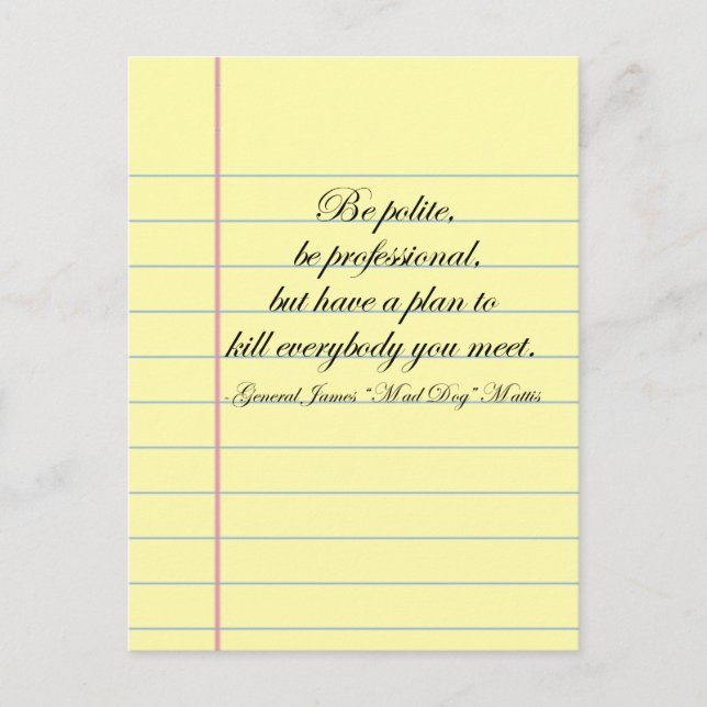 Gen. Tarjeta de publicación de citas "Perro Loco"  (Anverso)