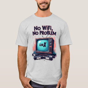 Gen X "Sin WiFi, sin problemas" Camiseta Retro