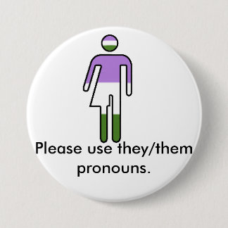 Genderqueer ellos/ellos botón del pronombre