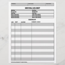 Genealogía Cronología de hojas de datos individual