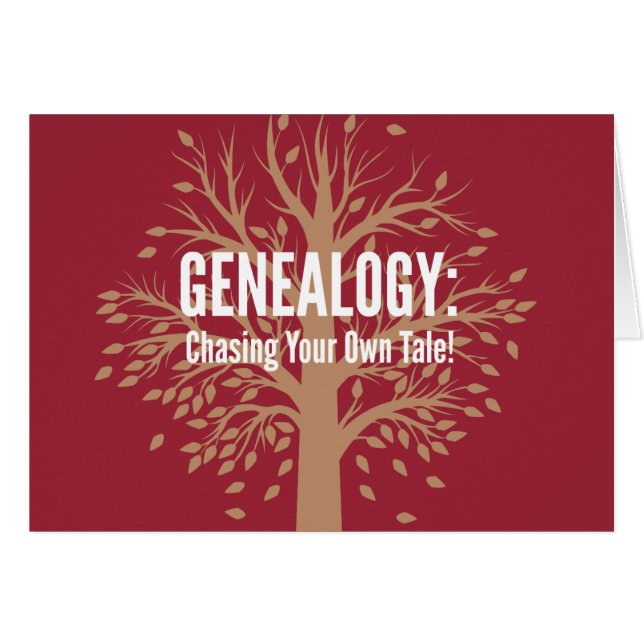 Genealogía Notecards (rojo) (Anverso (Horizontal))