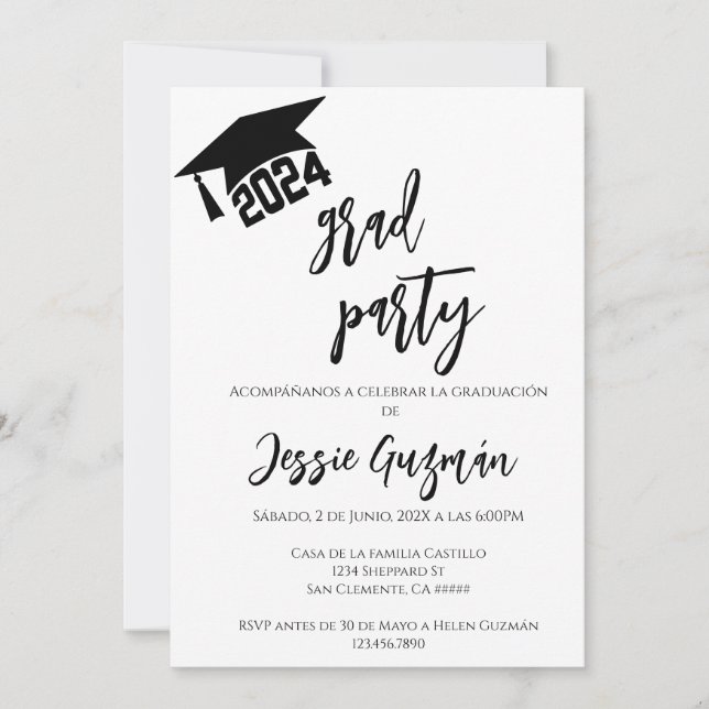Generación 2024 invitación de graduación (Anverso)