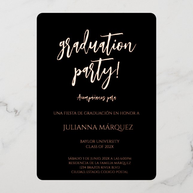 Generación 2025 invitación de graduación (Anverso)