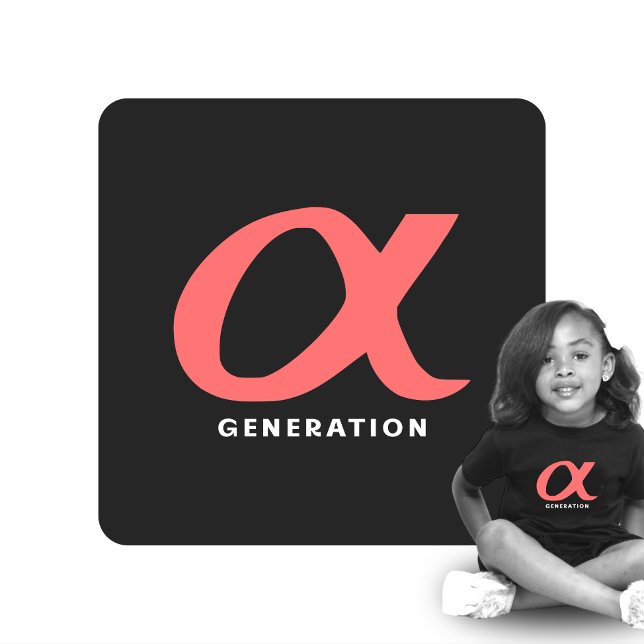 Generación ALPHA 2010-2024 | Camiseta para bebés | (gen z, gen alpha, gen a, T shirt for girls, baby t shirt, t shirt for baby, pink and black, birthday)