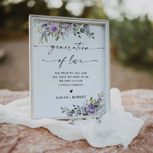 Generación de Amor Floral Púrpura Elegante Señal