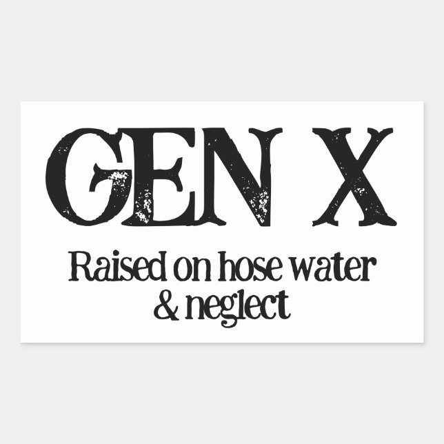 Generación X en agua de manguera y Pegatina de neg (Anverso)