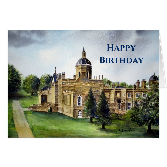 General Birthday Castle Howard Watercolor Painting (Anverso (Horizontal))