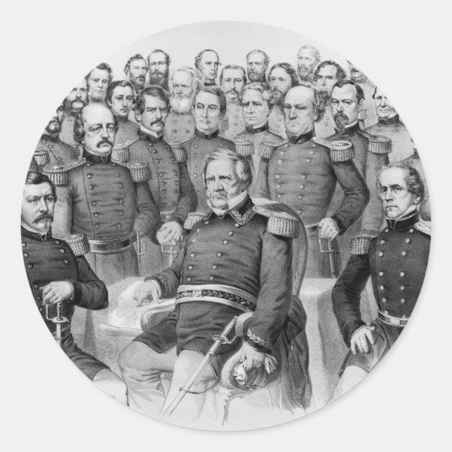 Generales de guerra civil de los pegatinas sindica (Anverso)