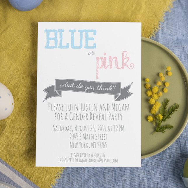 Género azul o rosa revelan invitación de Baby Show (Subido por el creador)