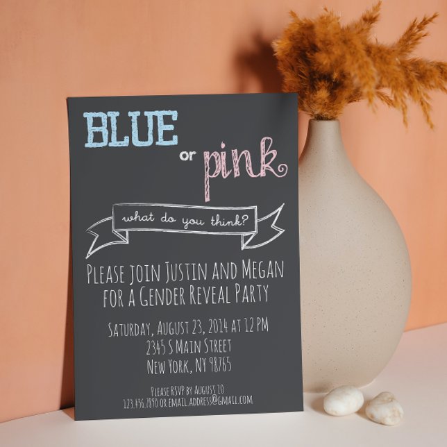 Género azul o rosa revelan invitación de Baby Show (Subido por el creador)