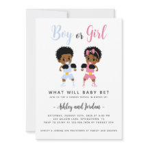 Género de bebés de boxeo negro revelan invitación