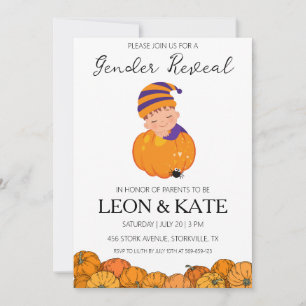 género de calabaza revelar invitaciones