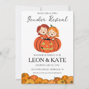 género de calabaza revelar invitaciones