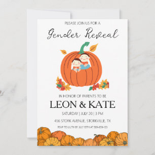 género de calabaza revelar invitaciones