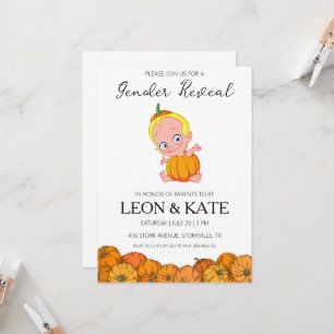 género de calabaza revelar invitaciones