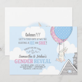 Género de conejo + globos Invitación a revelar