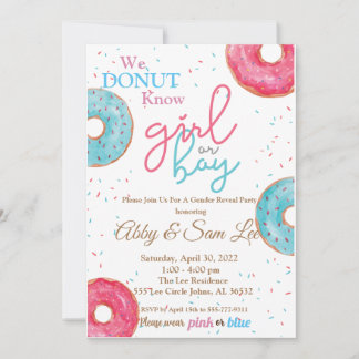 Género de donut rosado o azul revelan invitación